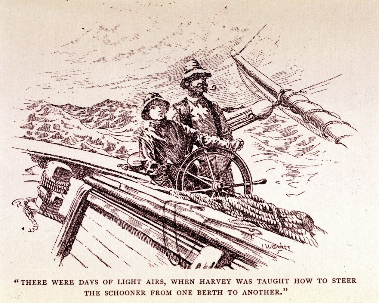 Rudyard Kipling: „Kapitáni odvážní“, New York 1899 (rytina) od Unknown artist