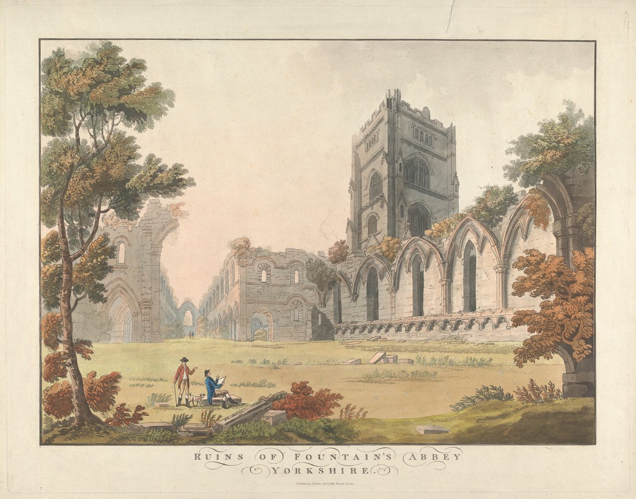 Ruiny opatství Fountaine, Yorkshire od Unknown artist