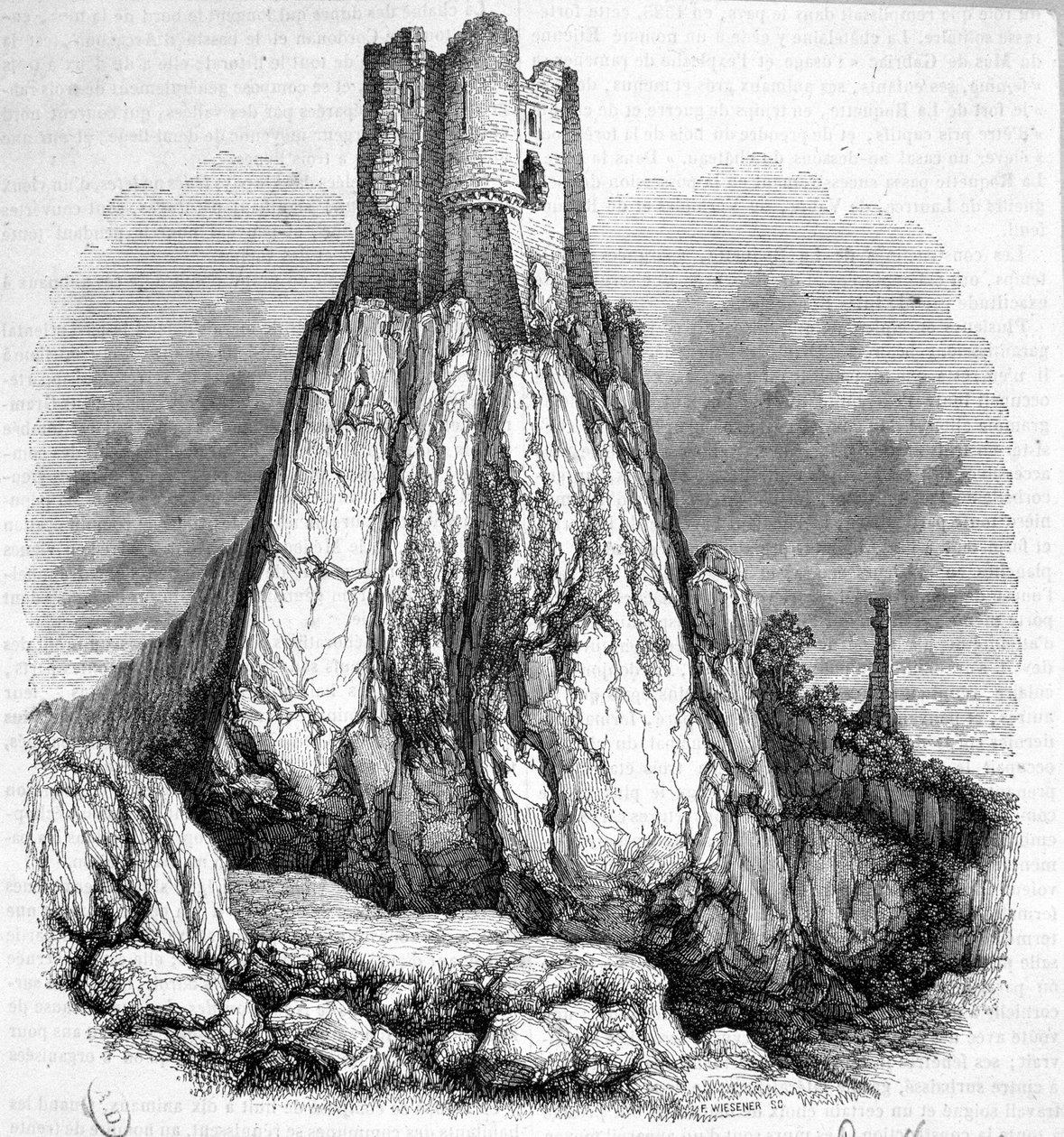 Zřícenina hradu La Roquette - Rytina od Unknown artist