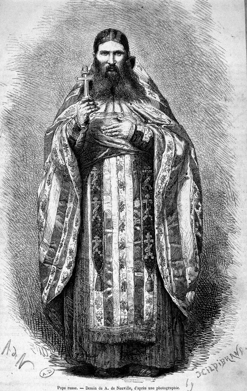 Ruský papež, kresba z fotografie od Unknown artist
