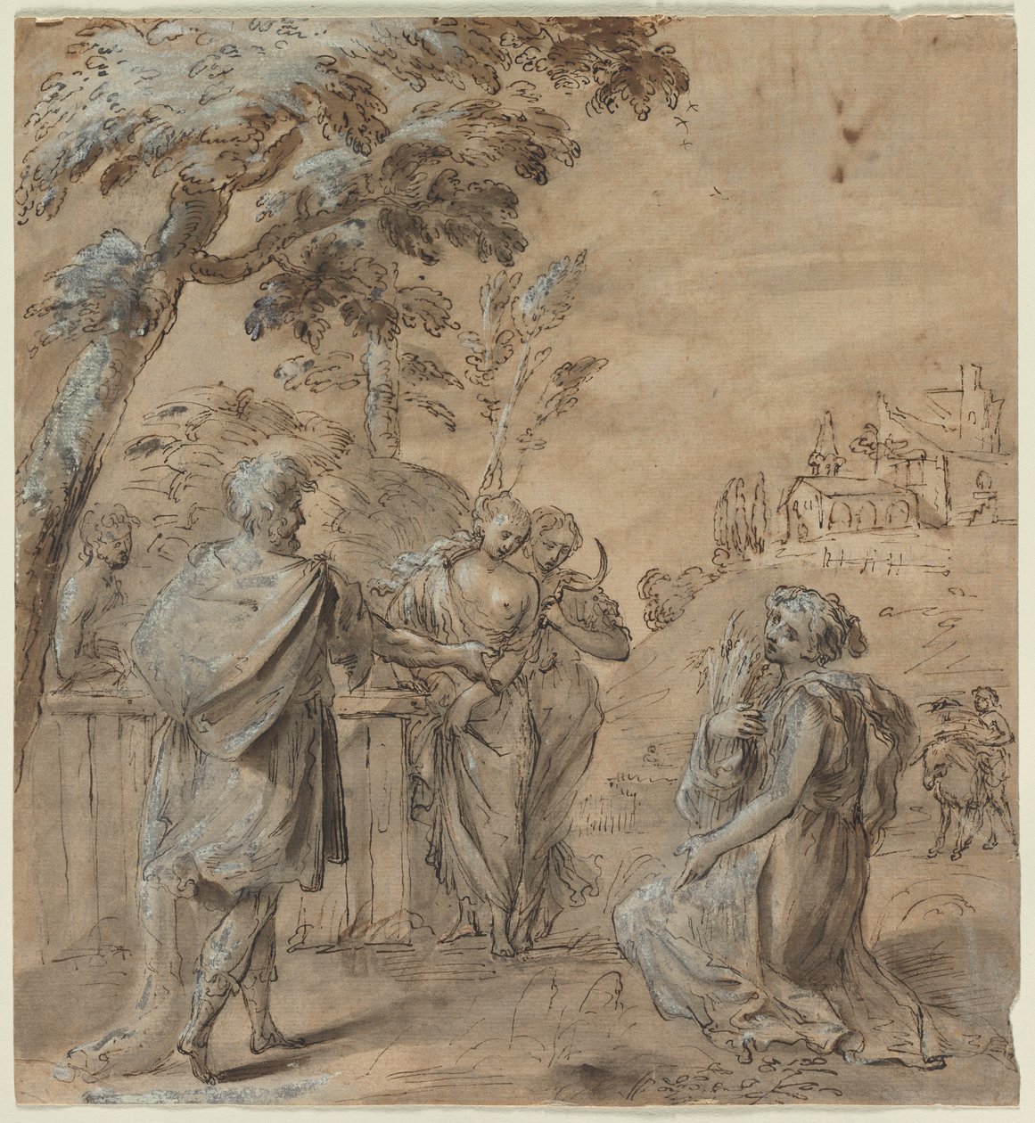 Ruth a Boaz (recto) od Unknown artist