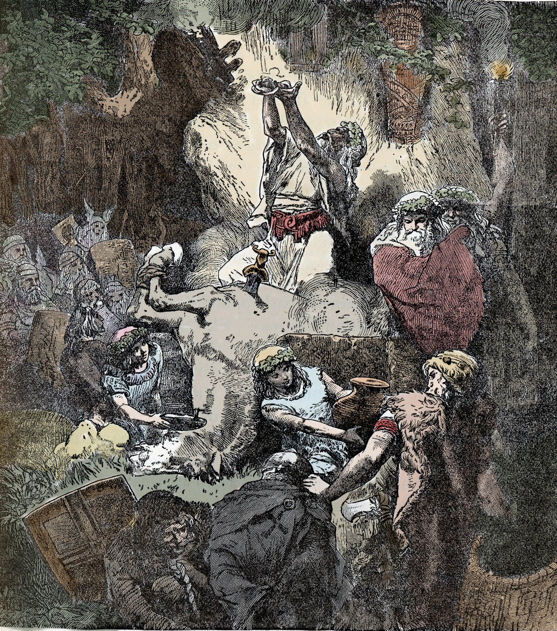 Obětování pohanským božstvům - Keltská civilizace: Obětování koně božstvům plodnosti od Unknown artist