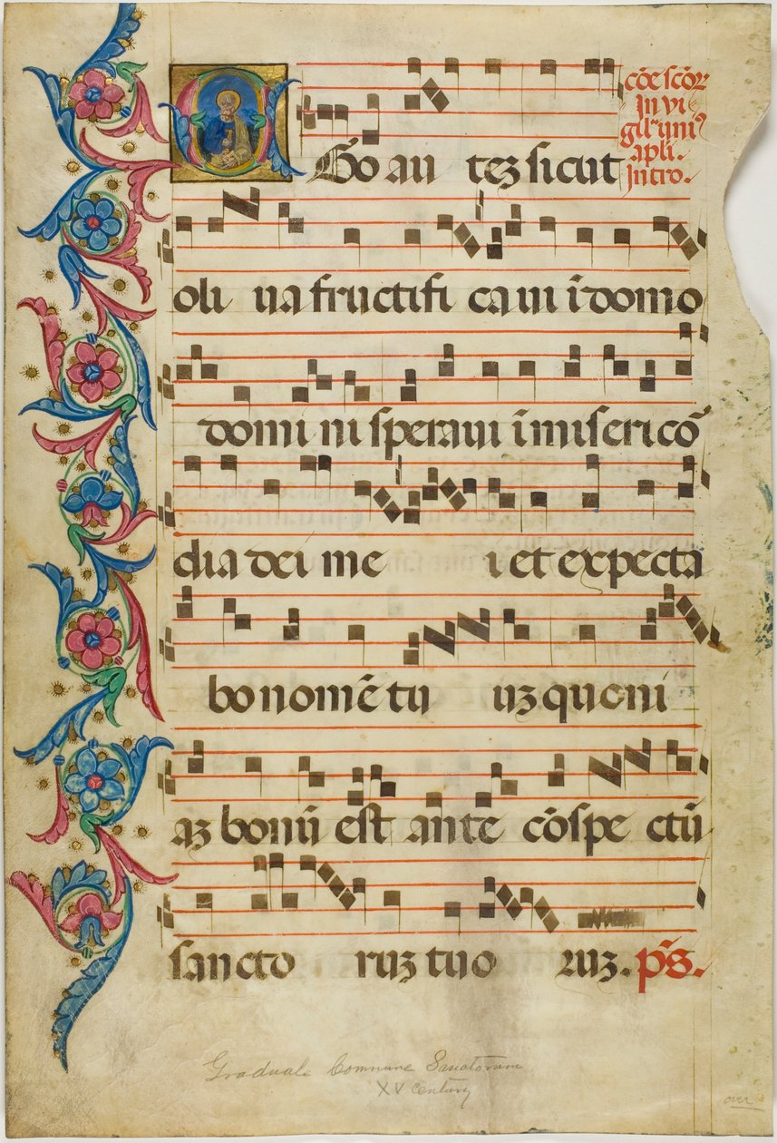 Svatý Petr v historizující iniciále "E" z graduálu od Unknown artist