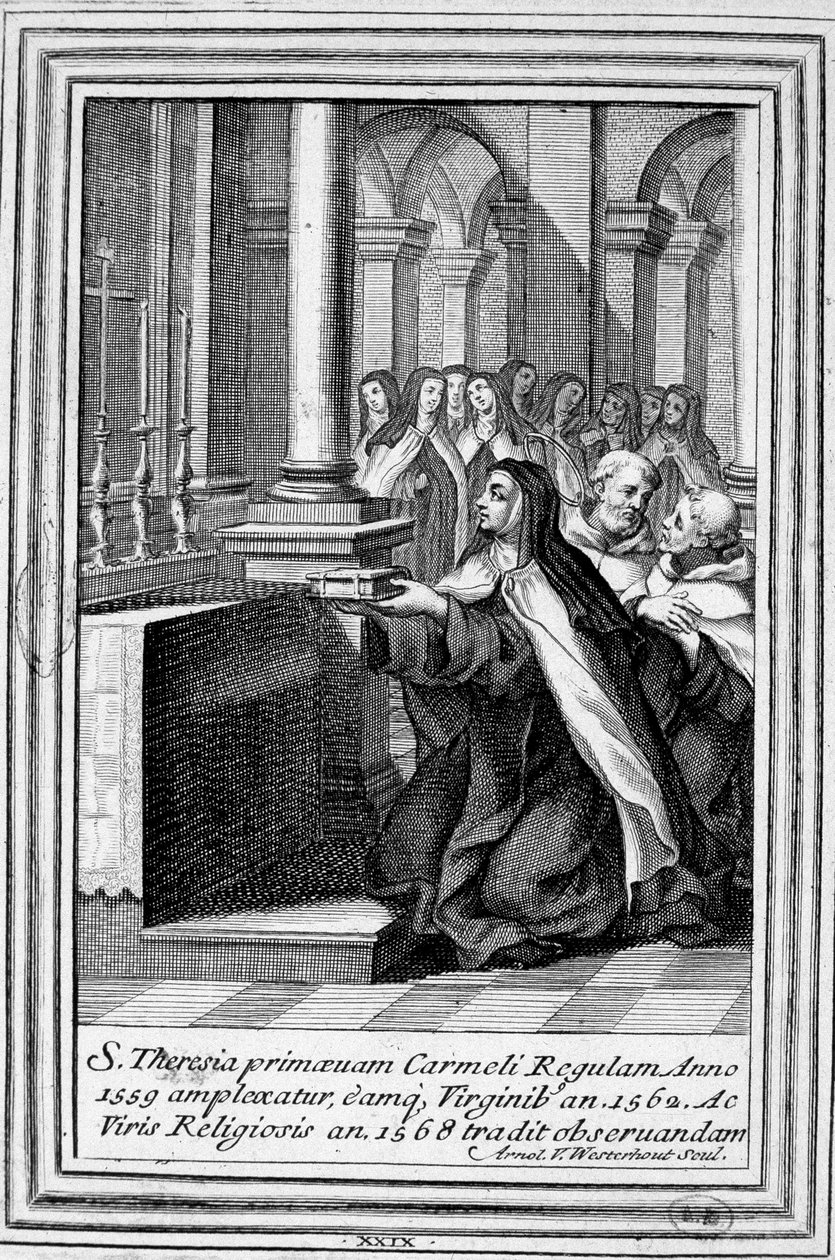 Svatá Terezie od Ježíše nebo svatá Terezie z Avily (1515-1582) se modlí. od Unknown artist