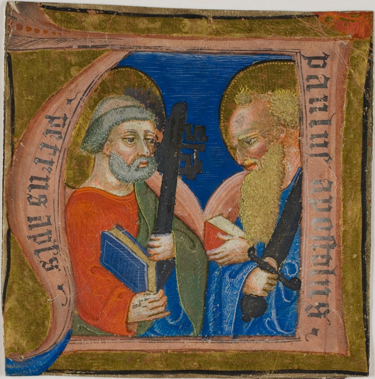 Svatí Petr a Pavel v historizující iniciále "N" ze sborníku od Unknown artist