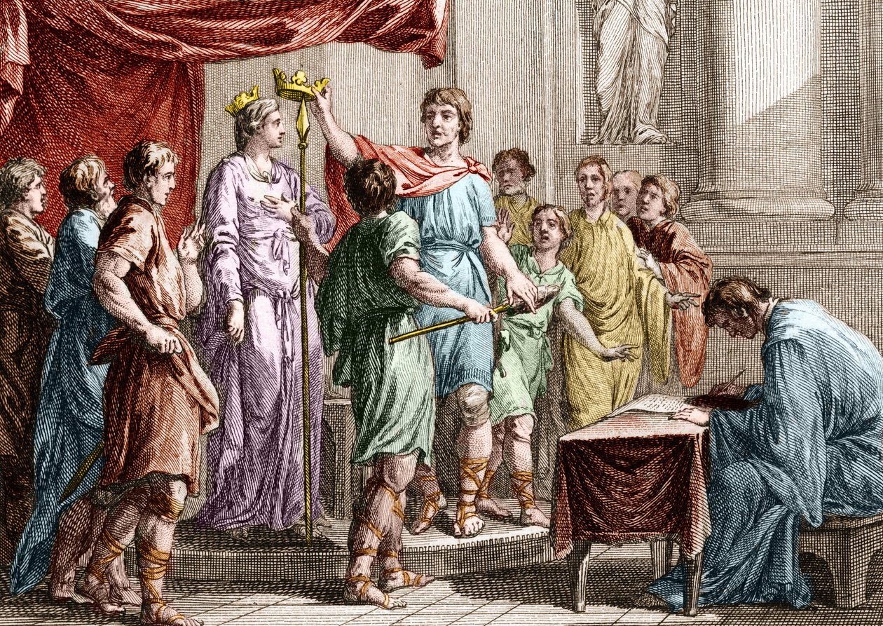 Salic Law - Ustavení zákona Salique, redigested Clovisem 1 v roce 508, spočívá v podstatě ve vyřešení problémů týkajících se majetku a osob a vypořádání dědických práv na pozemky, které mohou být převedeny pouze na muže. to bylo od Unknown artist