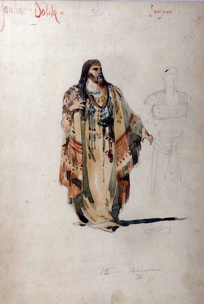 Kostým Samson pro operu „“Samson a Dalila““ od Camille Saint Saens (Saint-Saens). 1877 od Unknown artist