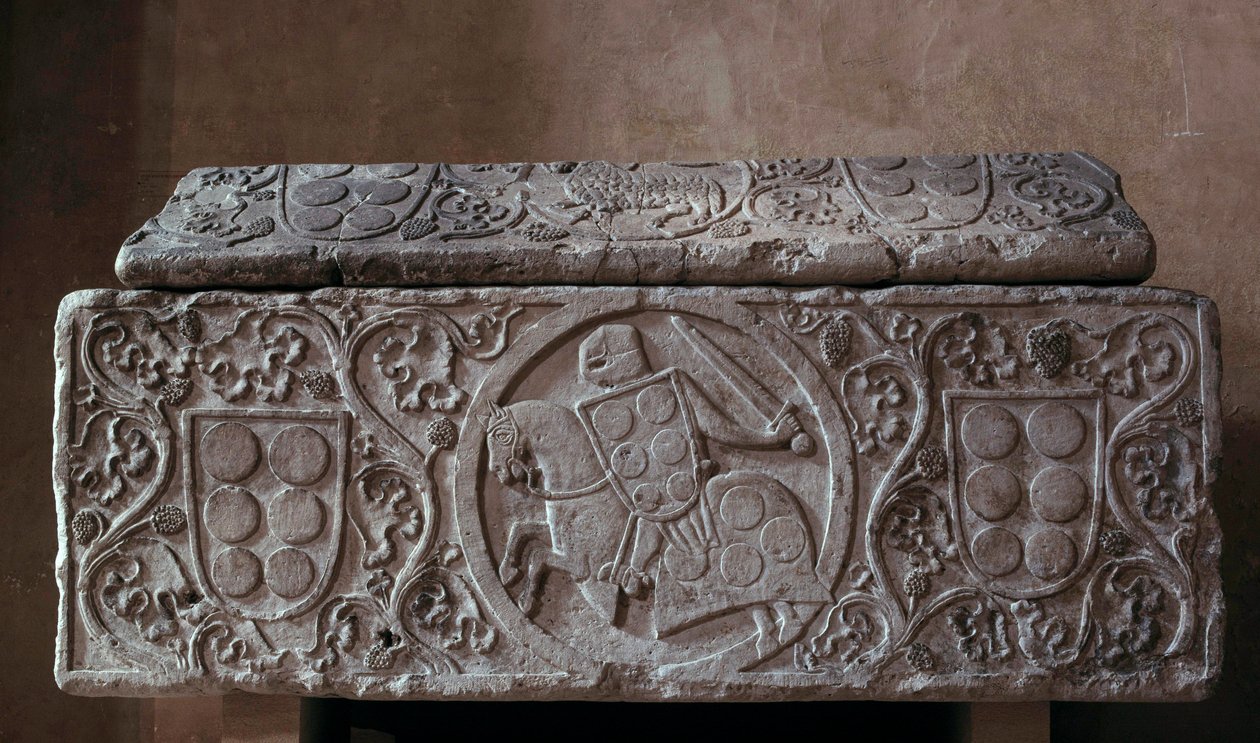 Sarkofág rytíře z palácového rodu (pravděpodobně Hugh z paláce) 1292. Toulouse, Kostel jakobínů od Unknown artist