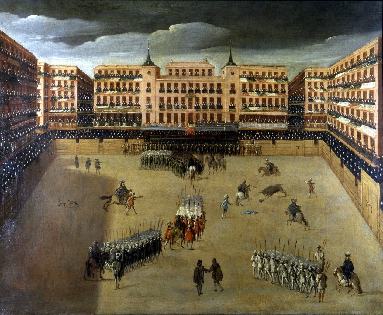 Scéna Corrida v Madridu, olej na plátně od Unknown artist