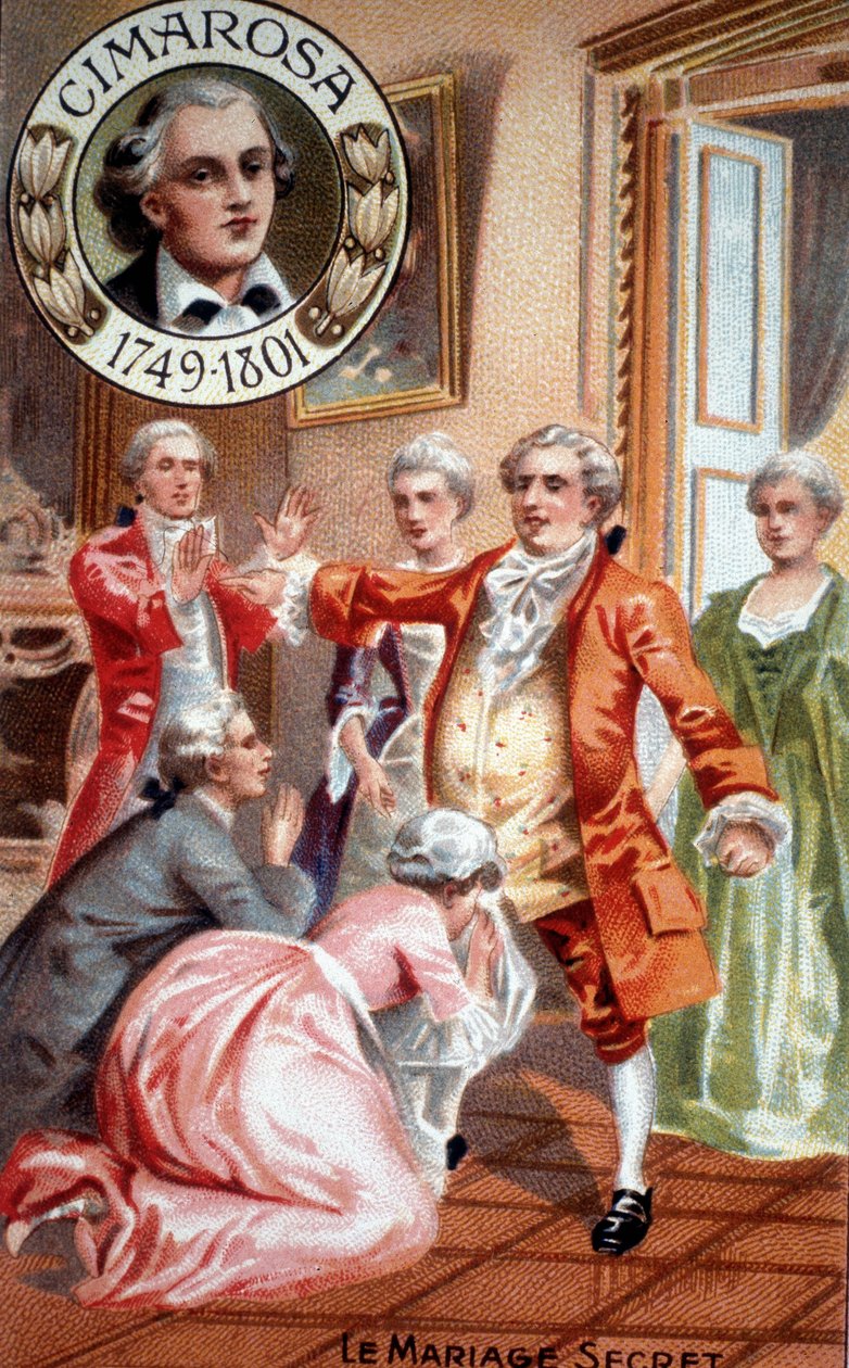 Tajný sňatek Domenica Cimarosy (1749 - 1801). od Unknown artist