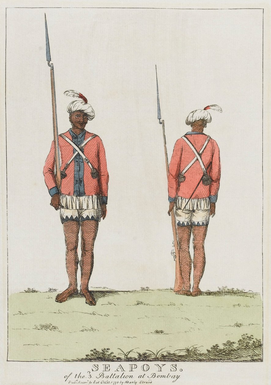 Sepoys 3. praporu v Bombaji od Unknown artist