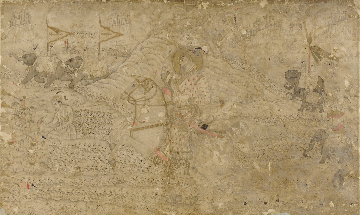 Shah Jahan a jeho syn Dara Shikoh Hunting od Unknown artist