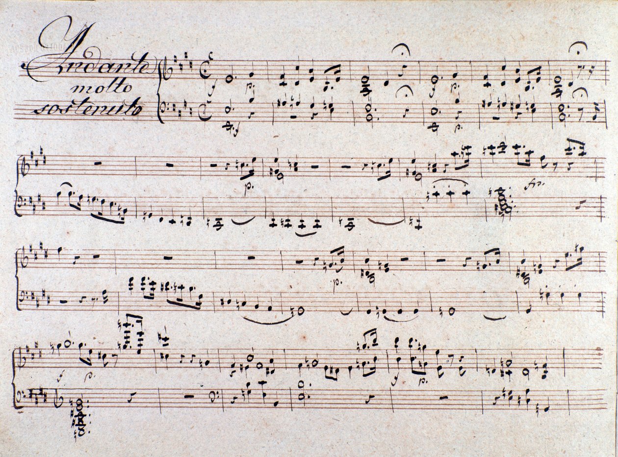 Noty z opery The two days, Luigi Cherubini od Unknown artist