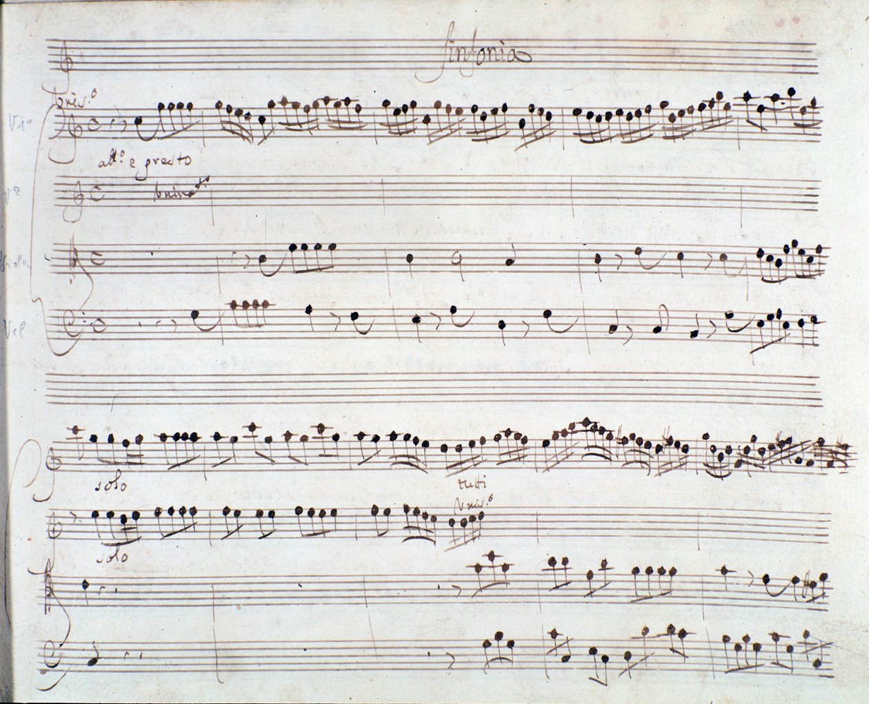 Stránka s notami pro Korunovaci Dariuse od Giuseppe Aldrovandiniho (1703) od Unknown artist