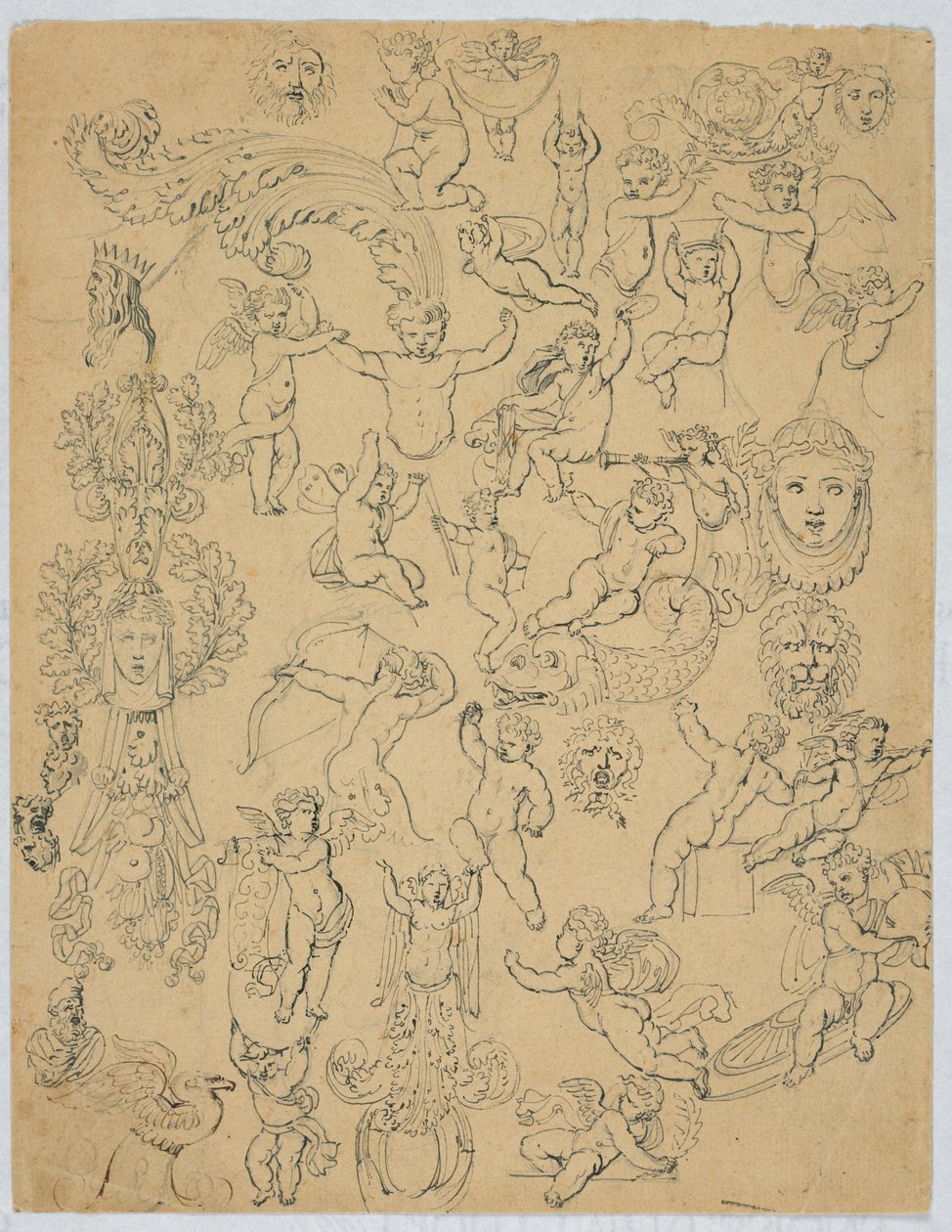 List s putti a studiemi po antik od Unknown artist