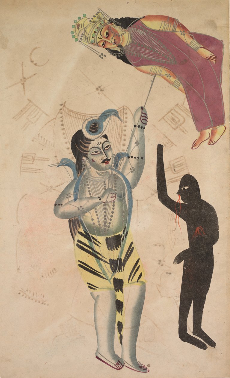 Šiva nesoucí tělo své Sati od Unknown artist