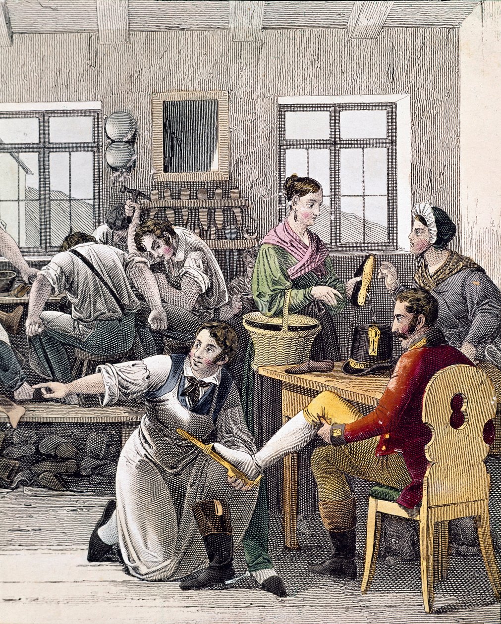 Obuvnictví (Muž dělá míru své nohy) od Unknown artist