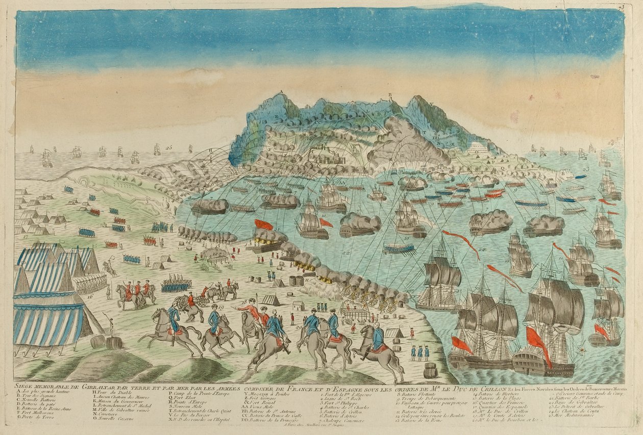 Obléhání Gibraltaru, 1782 od Unknown
