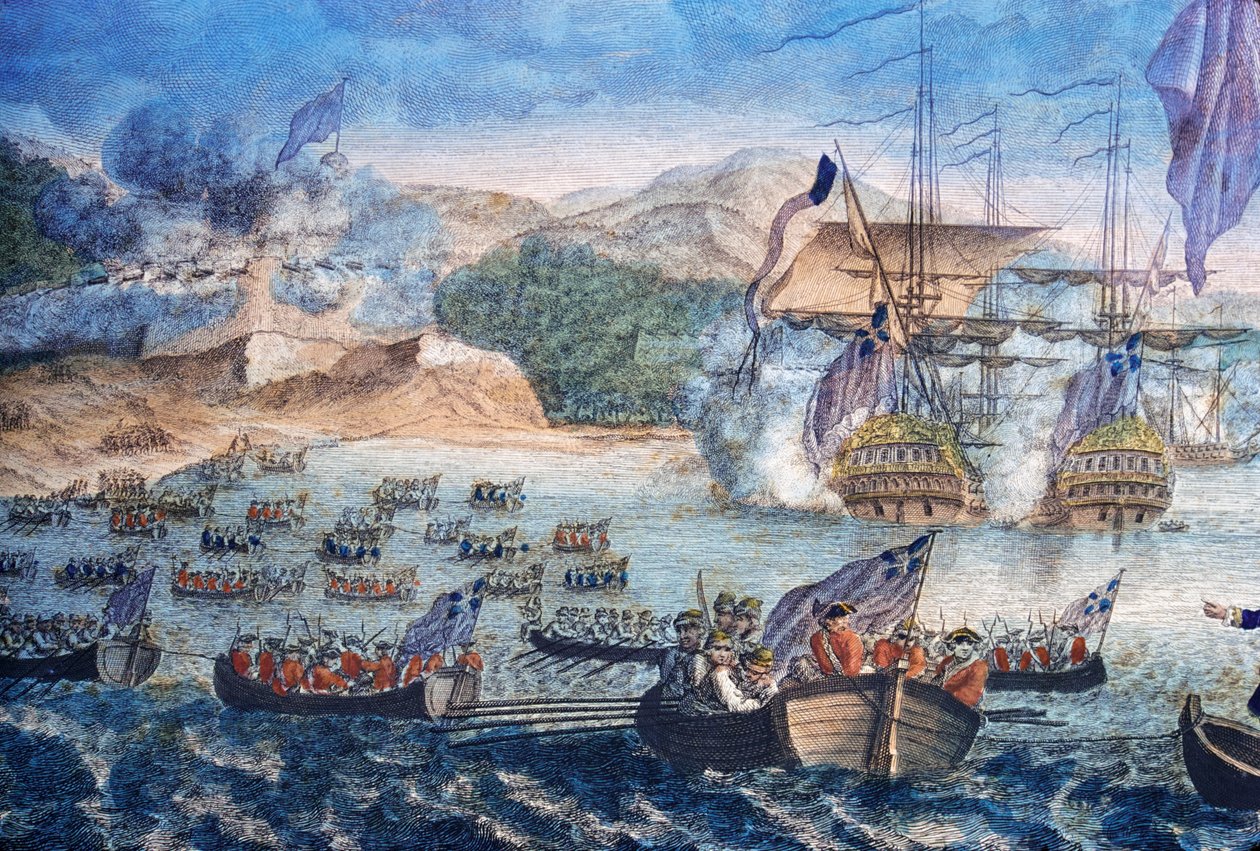 Obléhání Louisbourgu od Unknown artist