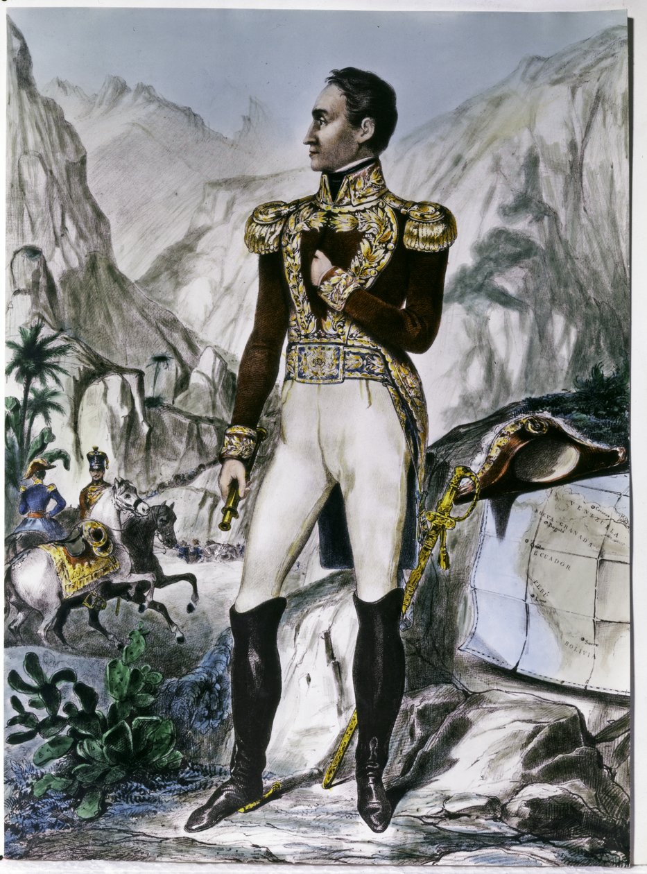 Simon Bolívar (1783-1630) (rytina) od Unknown artist