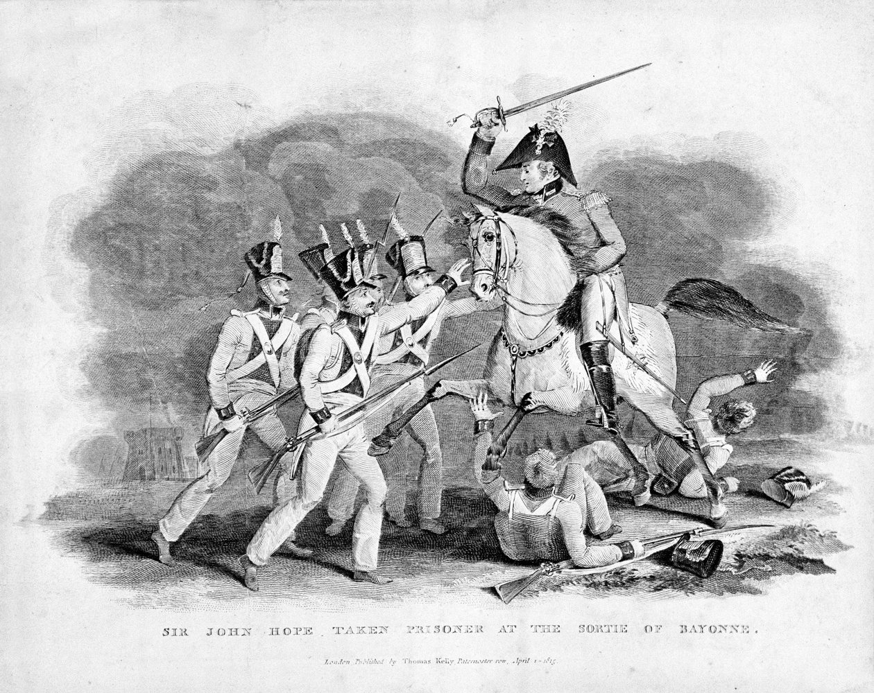 Sir John Hope byl zajat při výpadu v Bayonne od Unknown artist
