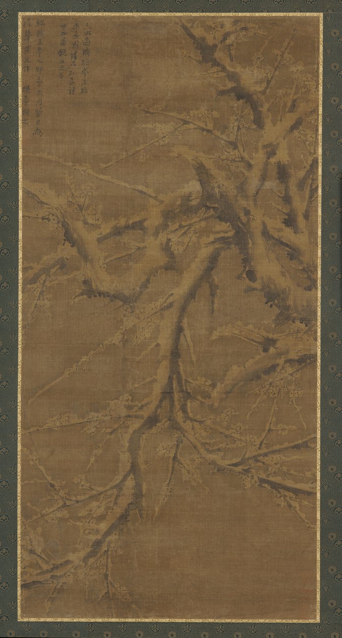 Zasněžené větve švestky od Unknown artist
