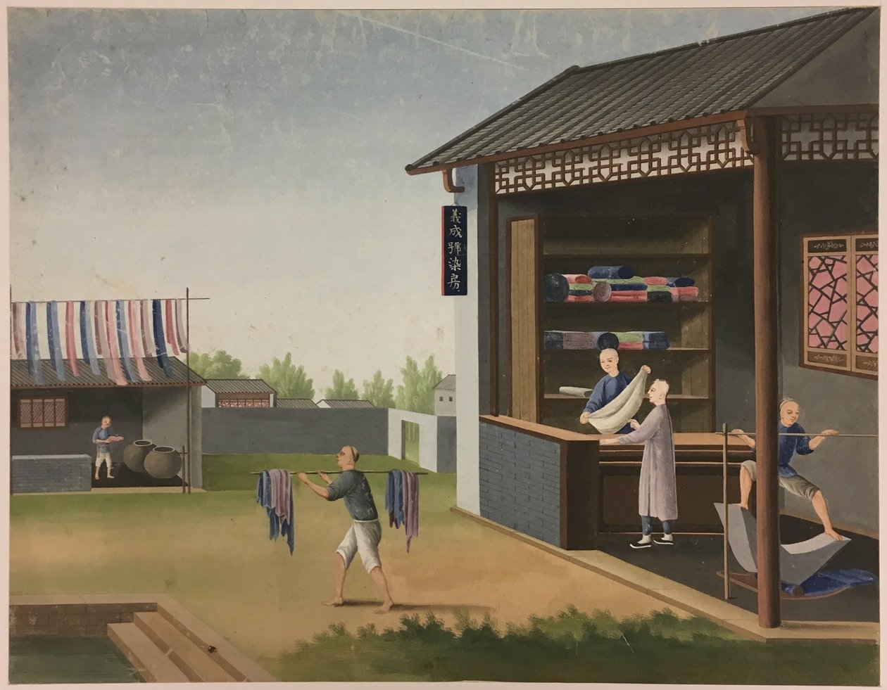 Spřádání látek, Příprava čajových lístků, Příprava hedvábí od Unknown artist