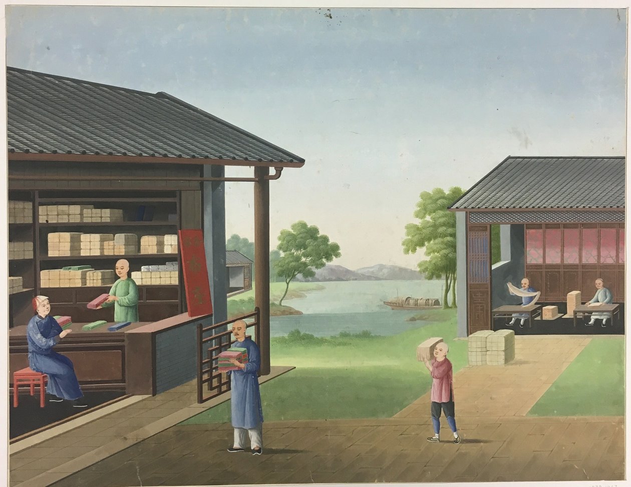 Spřádání látek, Příprava čajových lístků, Příprava hedvábí od Unknown artist