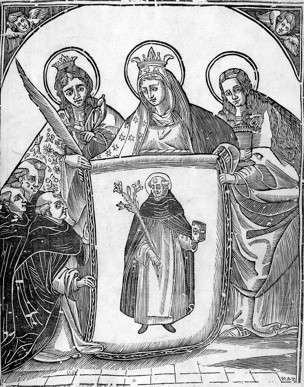 Svatý Tomáš Akvinský obklopený svatými. od Unknown artist