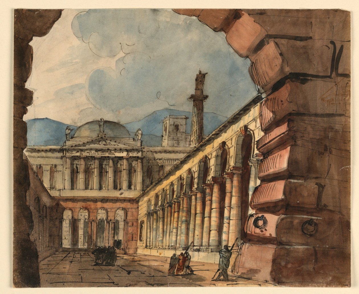 Scéna, Exteriér paláce od Unknown artist