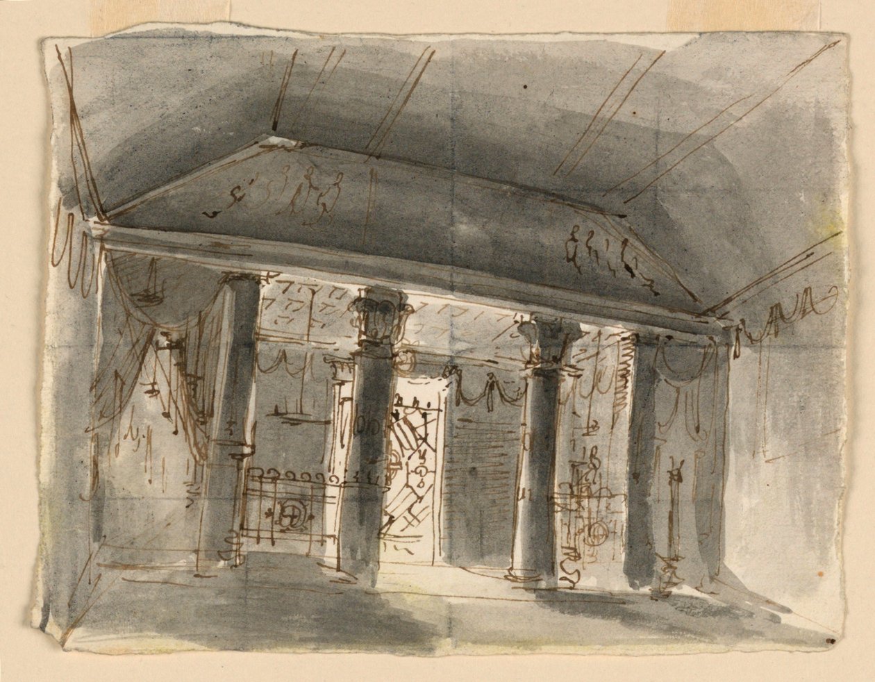Scéna, interiér kaple od Unknown artist