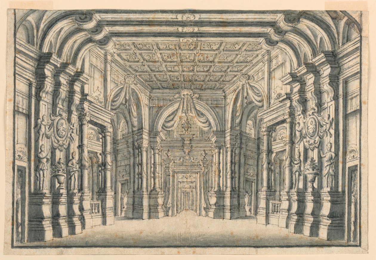 Scéna: Interiér palácových sálů od Unknown artist