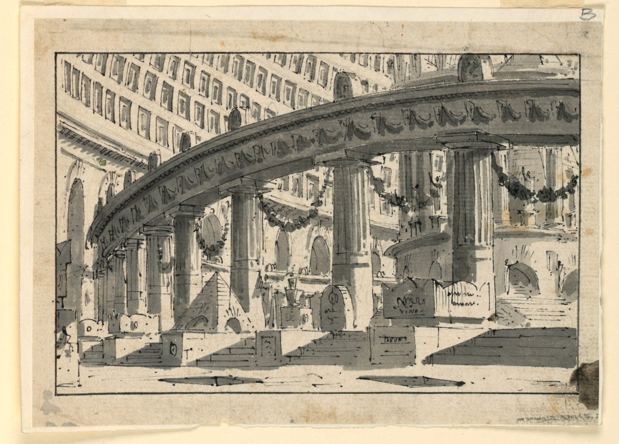 Scéna, interiéry paláce od Unknown artist