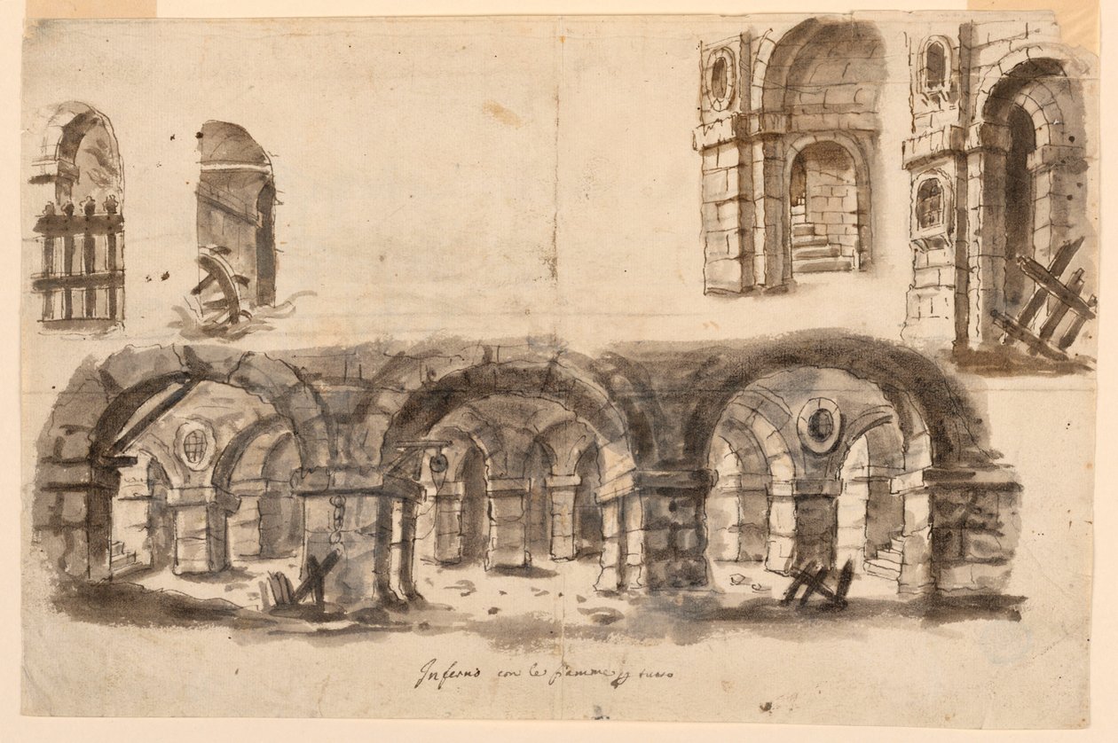 Scéna, vězeňský sklep od Unknown artist