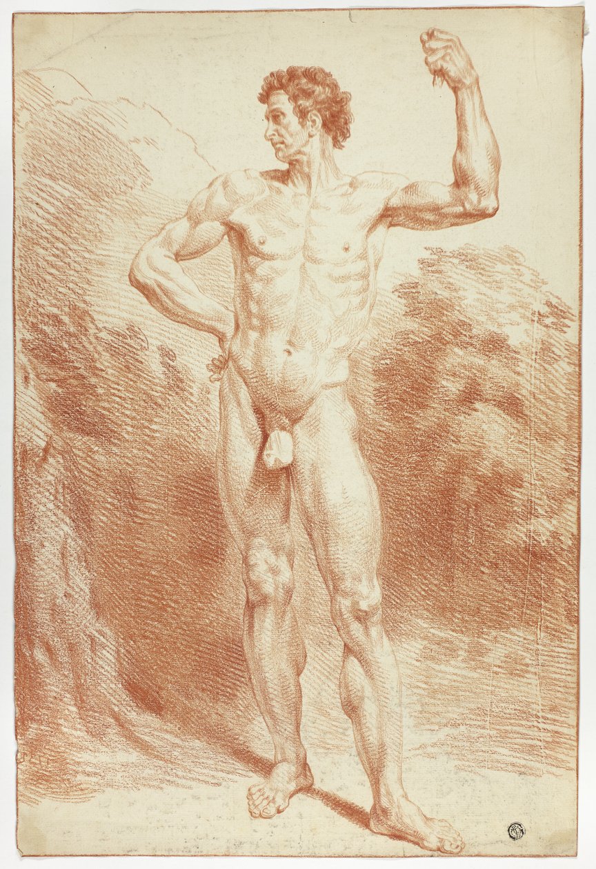 Stojící akademický mužský akt od Unknown artist