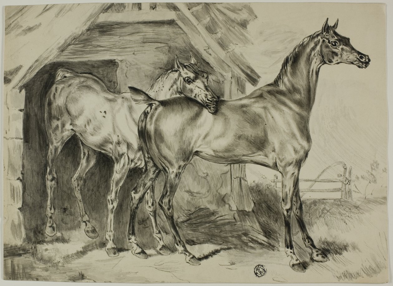 Stojící Mare a Colt od Unknown artist