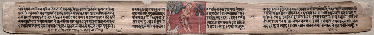 Sudhana a buvol: Folio 115 (přímo), z Gandavyuha-sutry (Písmo Nejvyšší řady) od Unknown artist