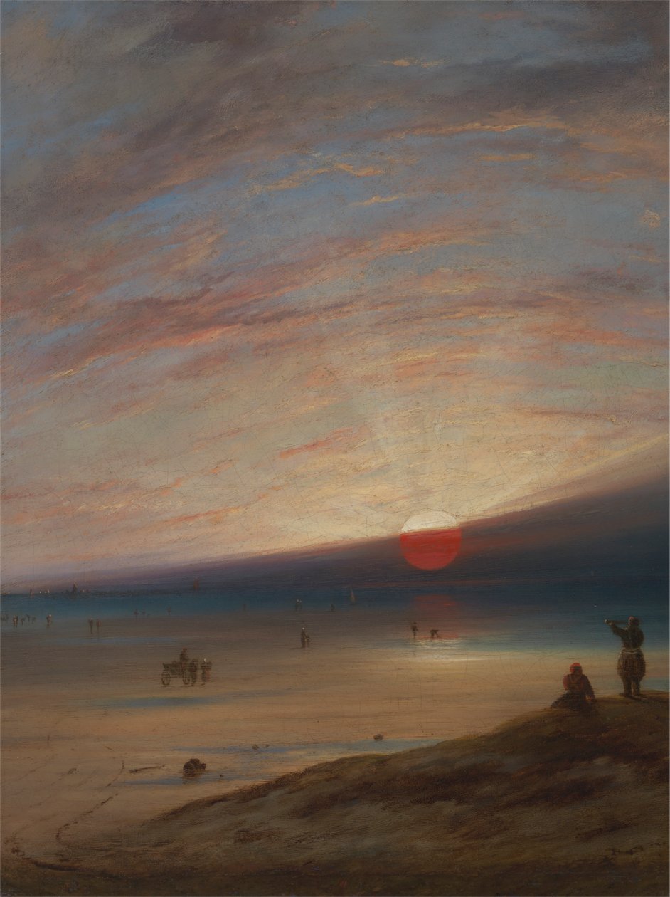 Západ slunce na pláži v Sark od Unknown artist