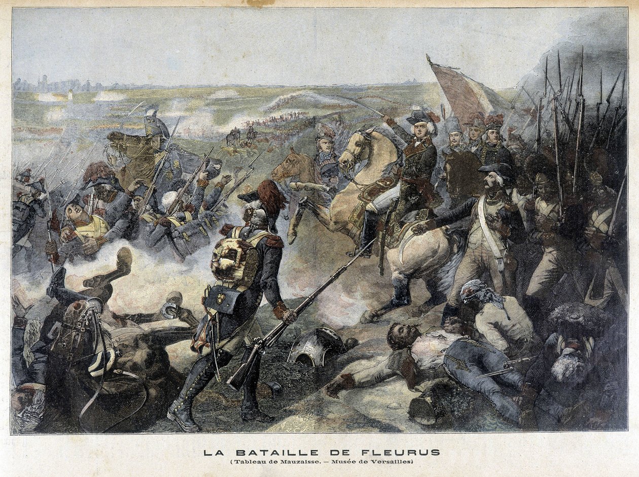 Bitva u Fleurus (Belgie 1794) podle obrazu Mauzaisse (Musee de Versailles). Ilustrace „Malý žurnál“ z roku 1892. od Unknown artist
