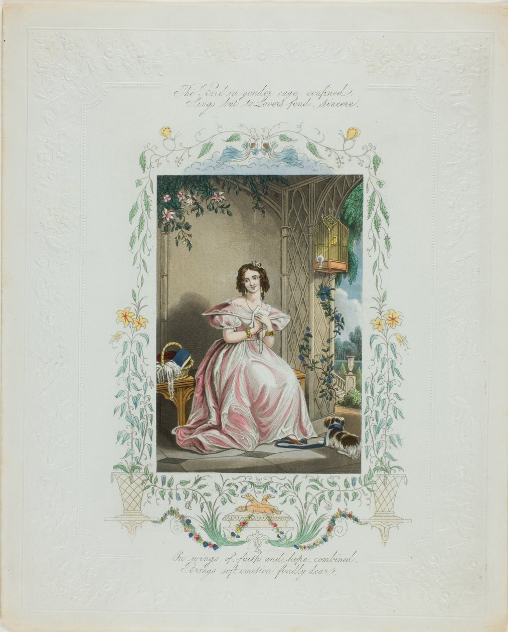 Pták v kleci zavřený (valentýnka) od Unknown artist
