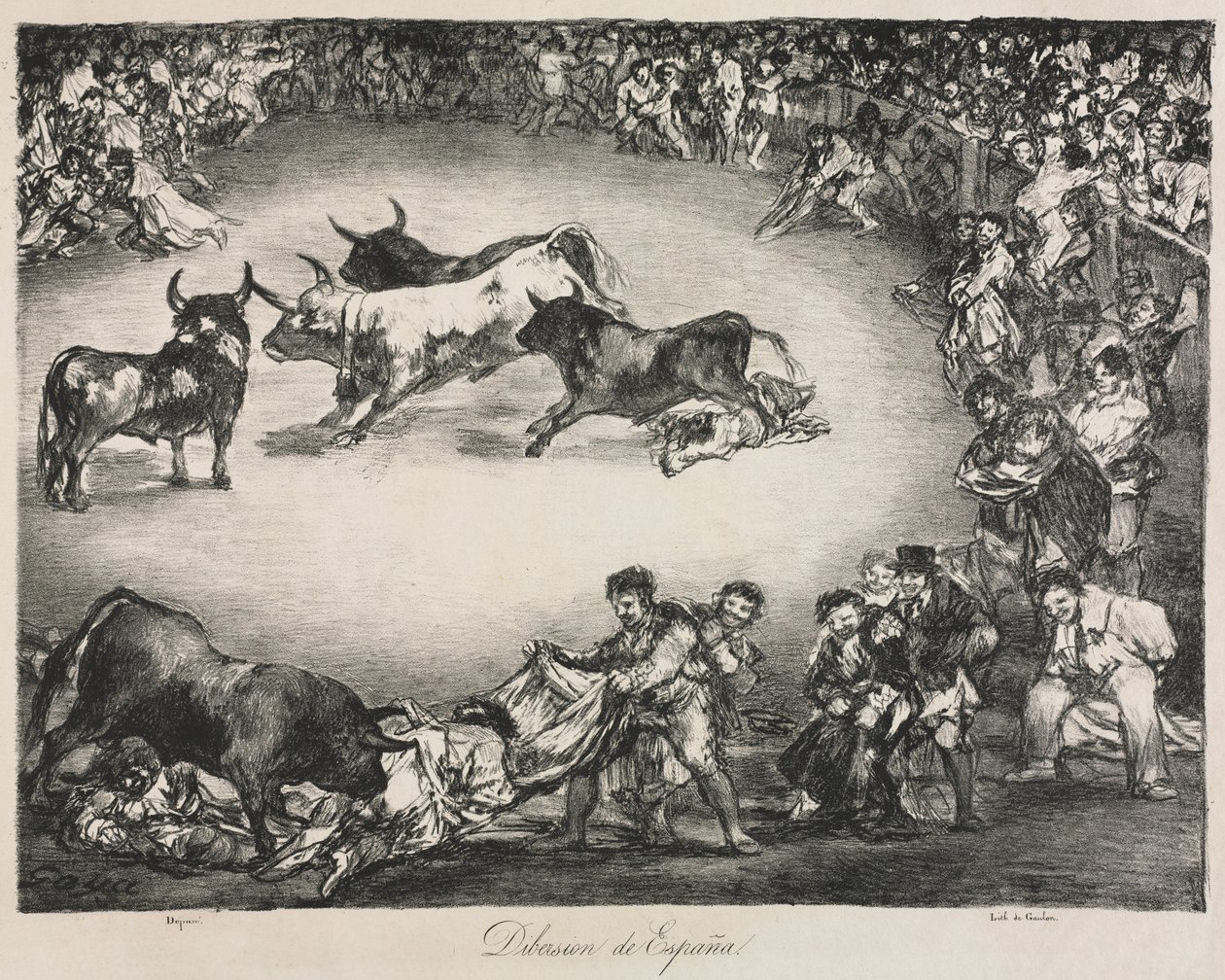 Býci z Bordeaux: Španělská zábava od Unknown artist