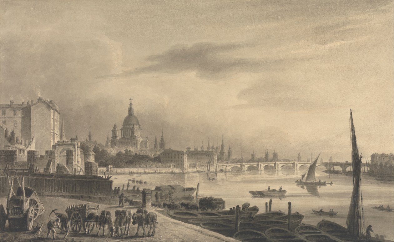 City of London z Somerset House od Unknown artist
