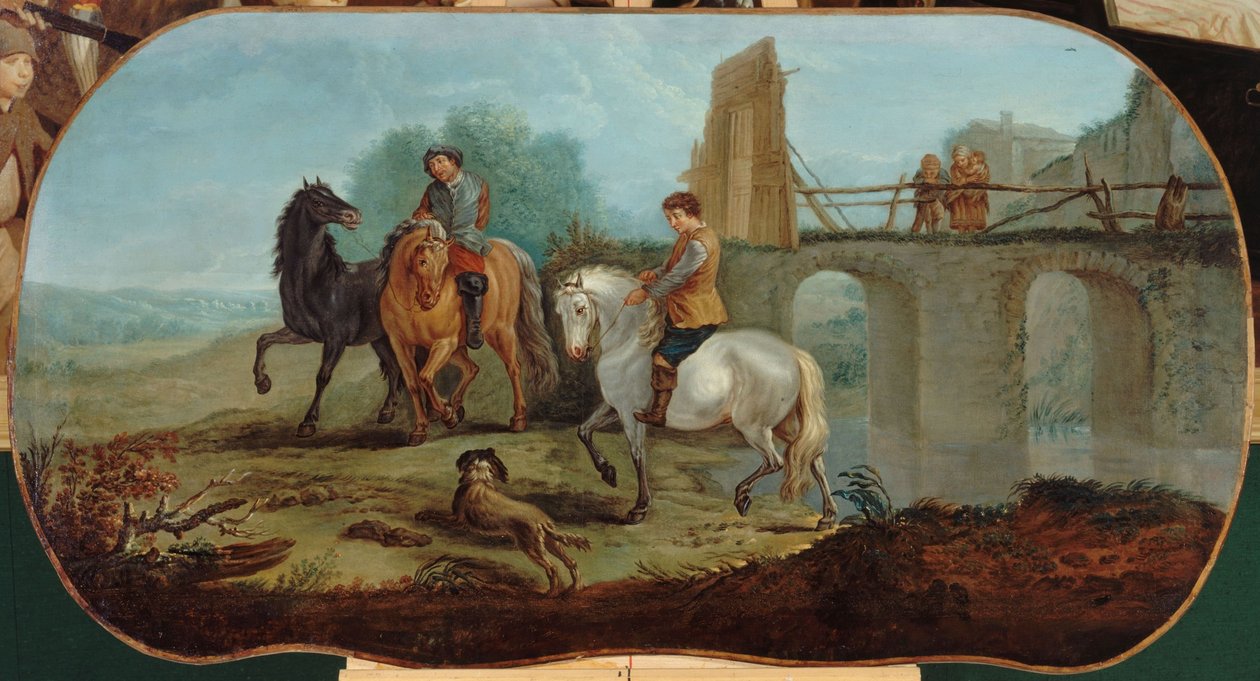 Drezúra koní, 1701 až 1800 (olej na plátně) od Unknown artist