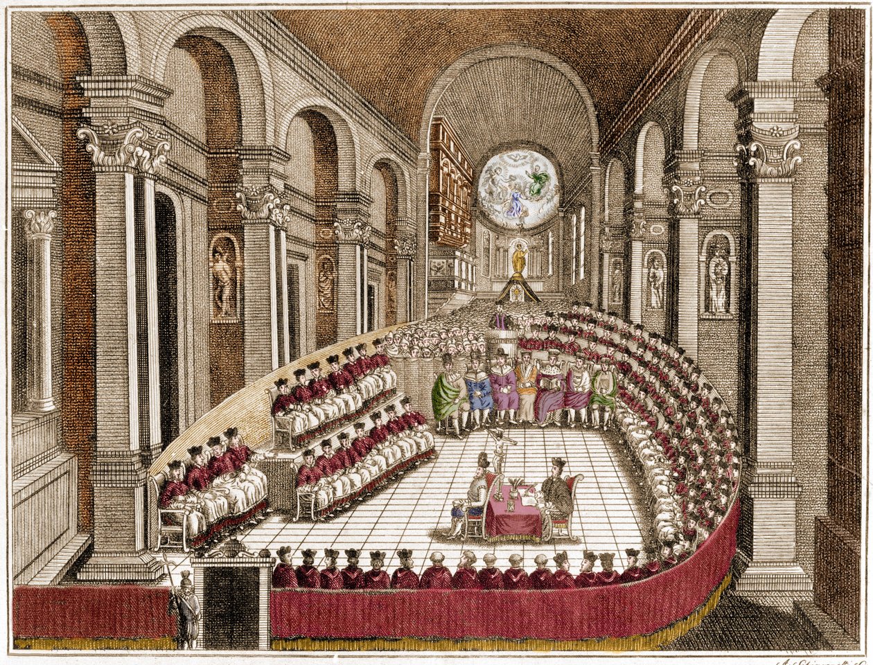 Tridentský ekumenický koncil. Tridentský koncil je 19. kumenický koncil uznávaný římskokatolickou církví. V roce 1542 byl povolán papežem Pavlem III. v reakci na žádosti Martina Luthera v rámci protestantské reformy. En od Unknown artist