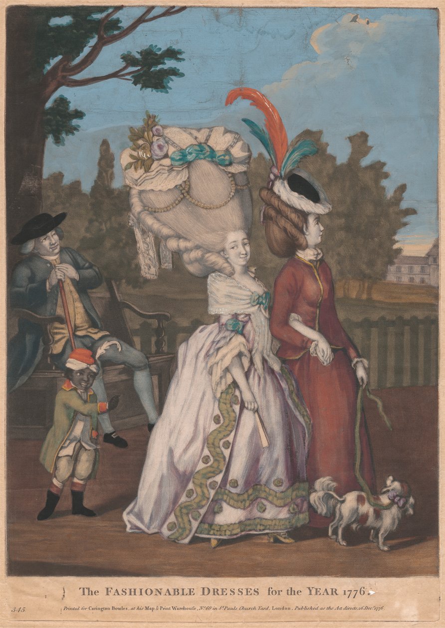 Módní šaty pro rok, 1776 od Unknown artist