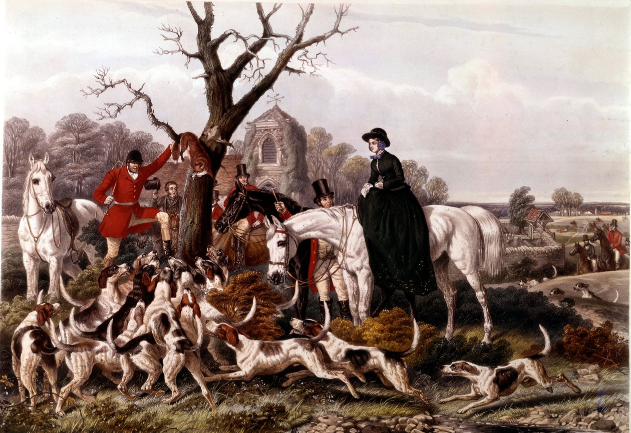 Rytina The Fox Hunt od Johna Fredericka Herringa (1795-1865) od Unknown artist
