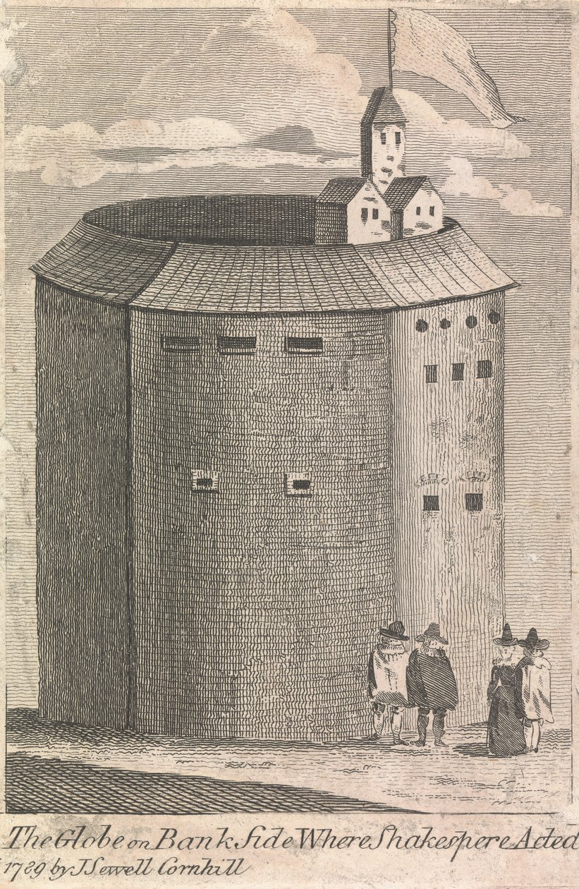 The Globe on Bank Side, kde Shakespeare účinkoval (vyd. J. Serrell); strana 10 (svazek druhý) od Unknown artist