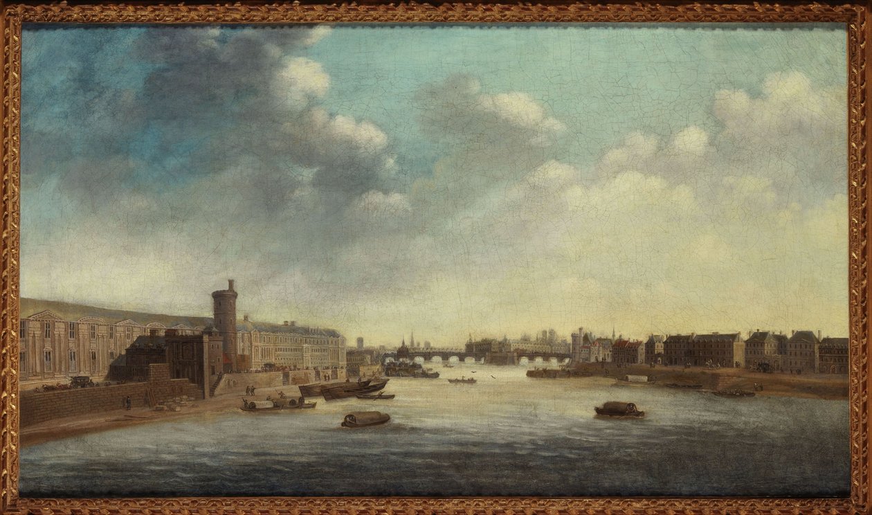 Velká galerie Louvru, Porte Neuve, Pont-Neuf, Cité, Tour de Nesle a Quai Malaquais, kolem roku 1640, mezi lety 1635 a 1645 (olej na plátně) od Unknown artist