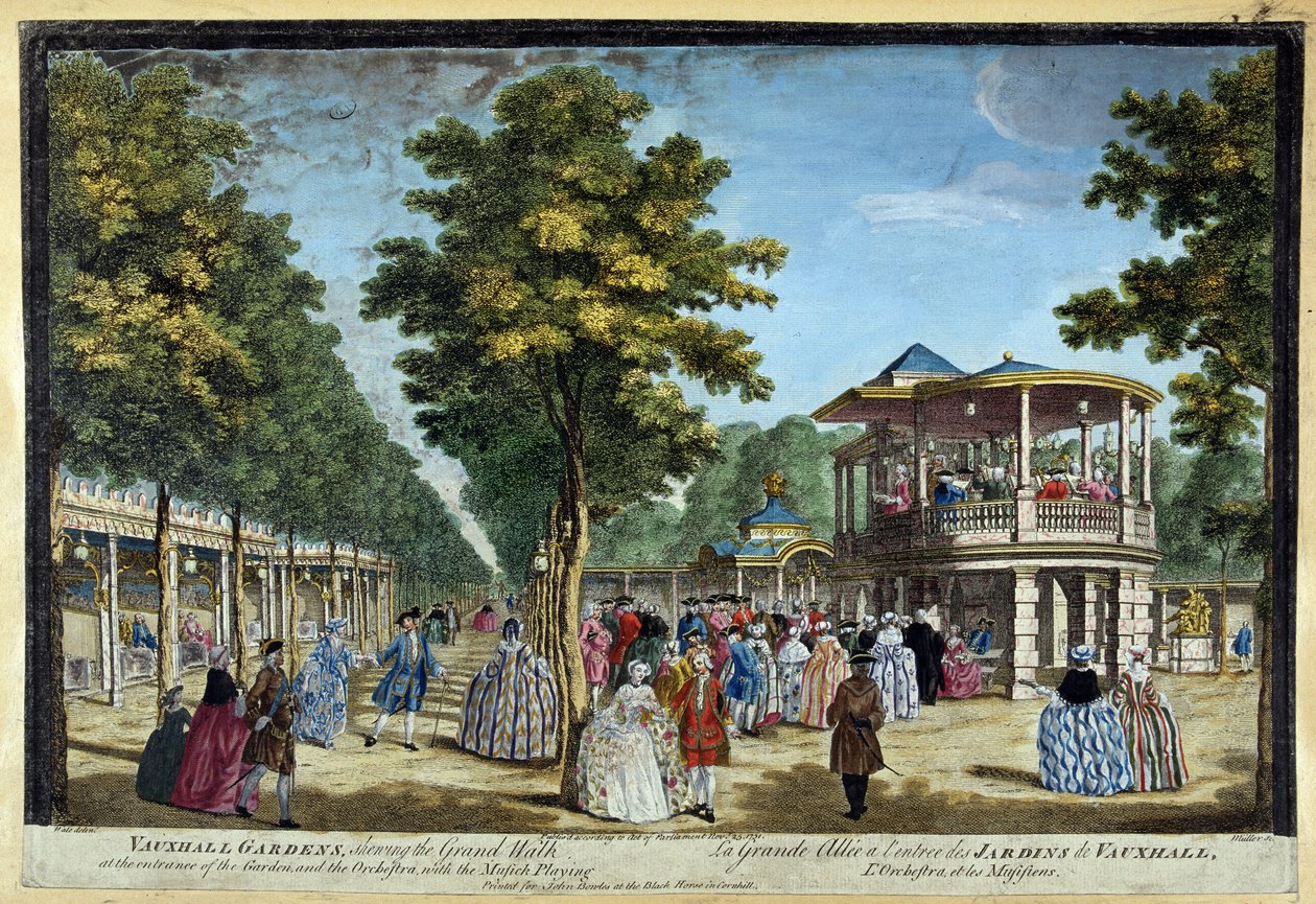 Ulička Grande u vchodu do zahrad Vauxhallu od Unknown artist