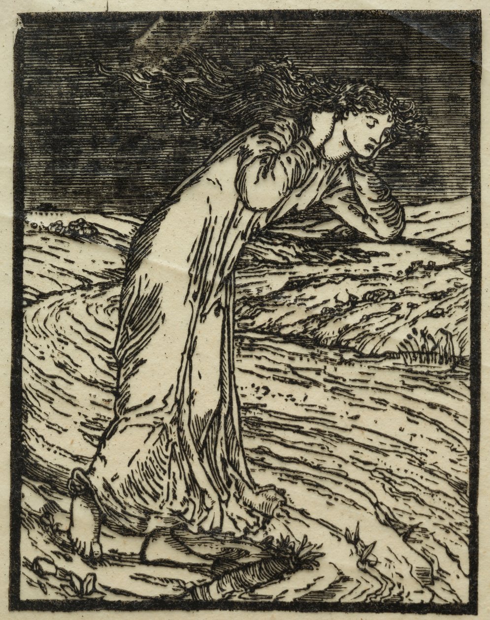 Legenda o Cupidovi a psychice: Žena plačící u potoka od Unknown artist